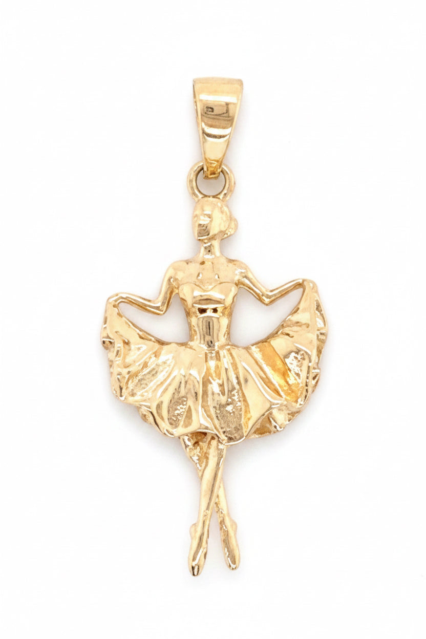14K Yellow Gold Super Cute Bailarina Charm