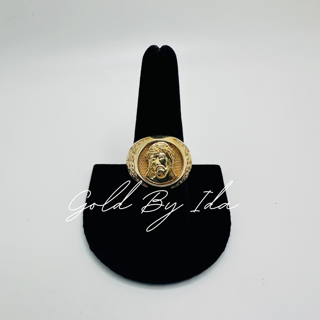 14K Jesus Men Ring