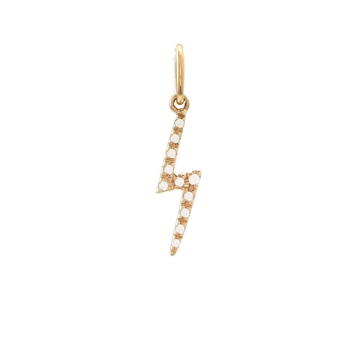 14K Diamond Yellow Gold Mini Lightening Charm Pendent