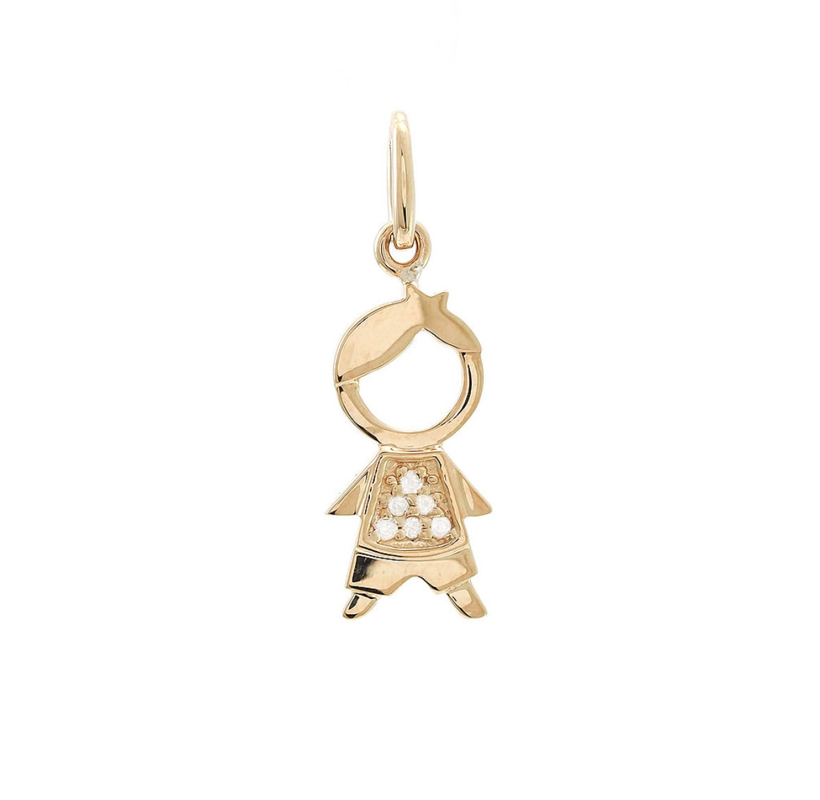 14K Diamond Yellow Gold Mini Boy Charm Pendent