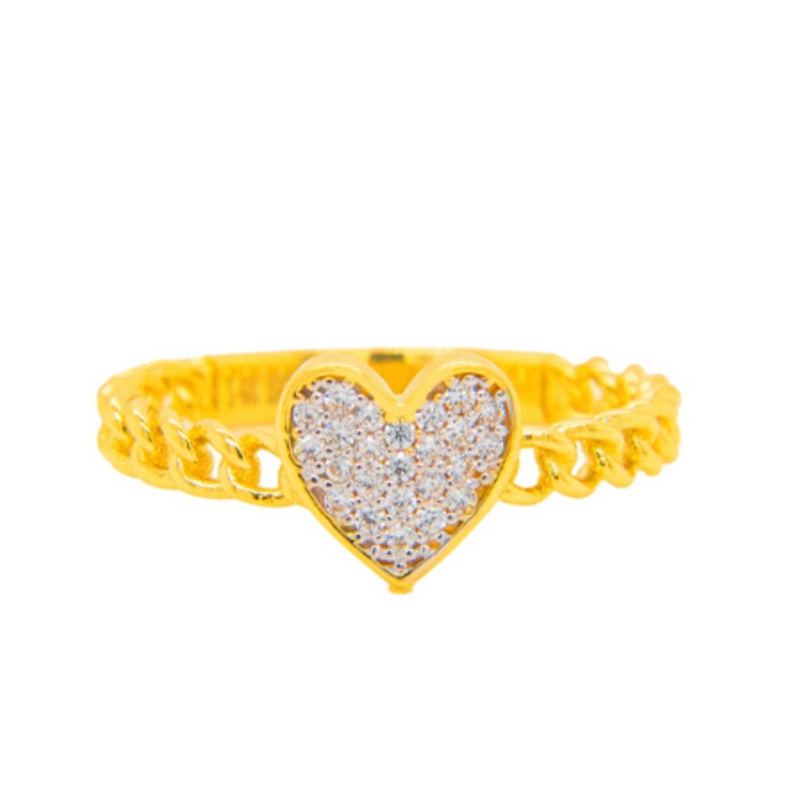 14K Yellow Gold Cz Heart