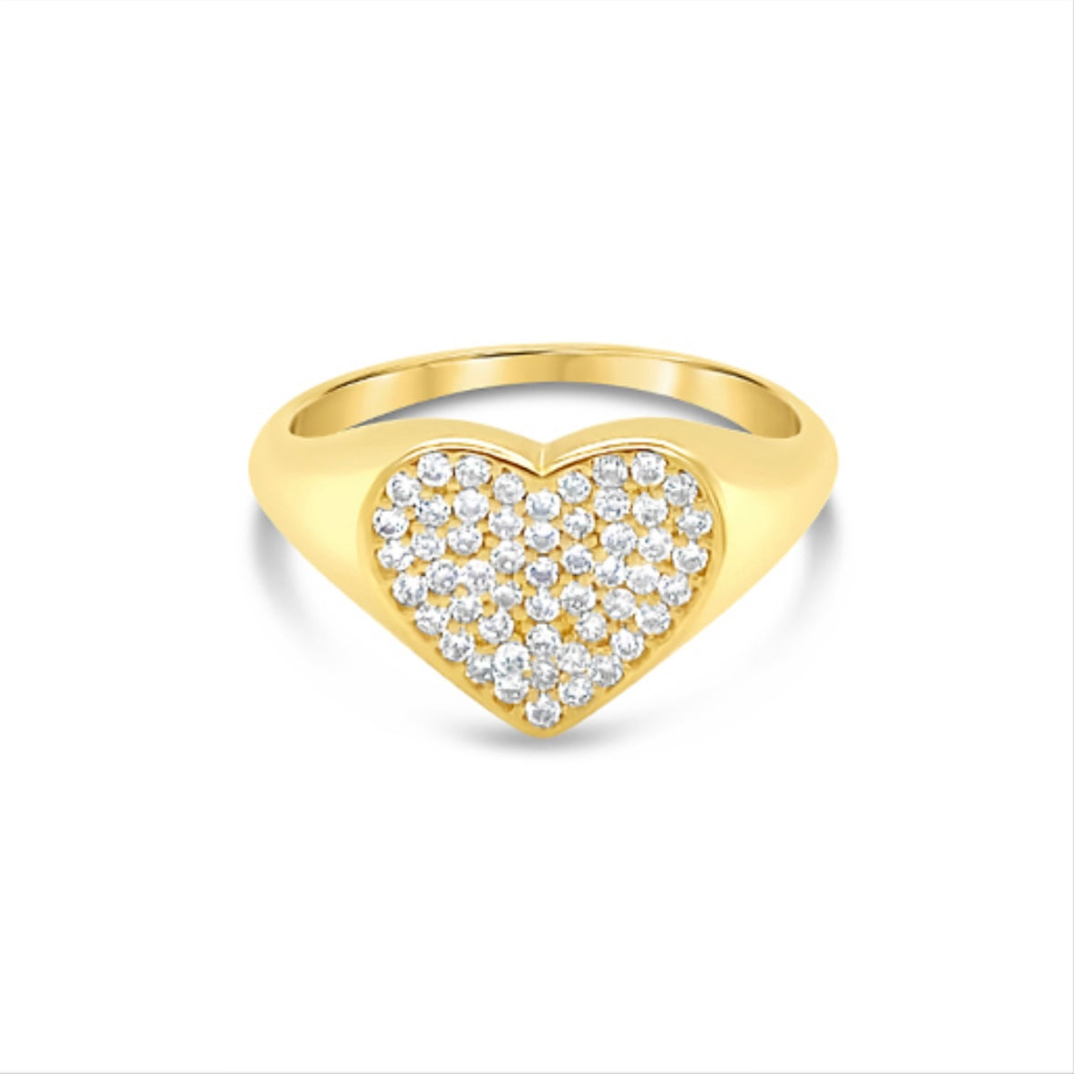 14K Yellow Gold Cz Heart