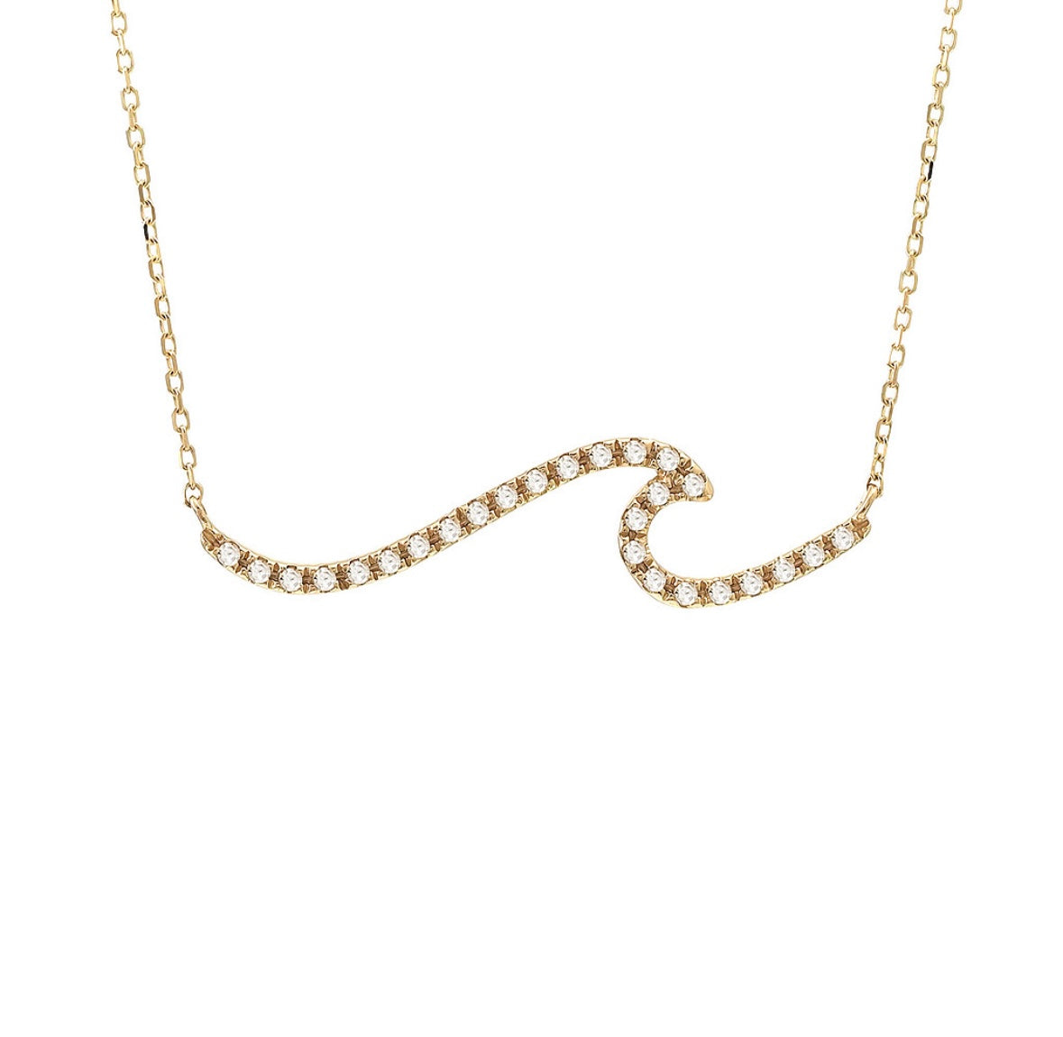 14K Yellow Gold Beach Wave Necklace
