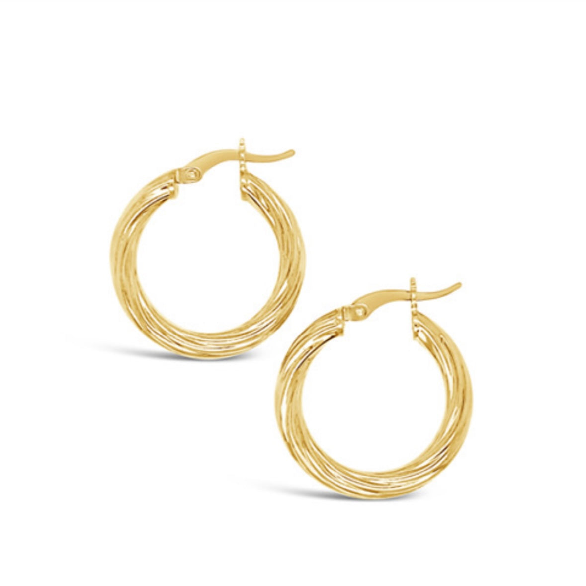 14K Yellow Gold Twist Hoops