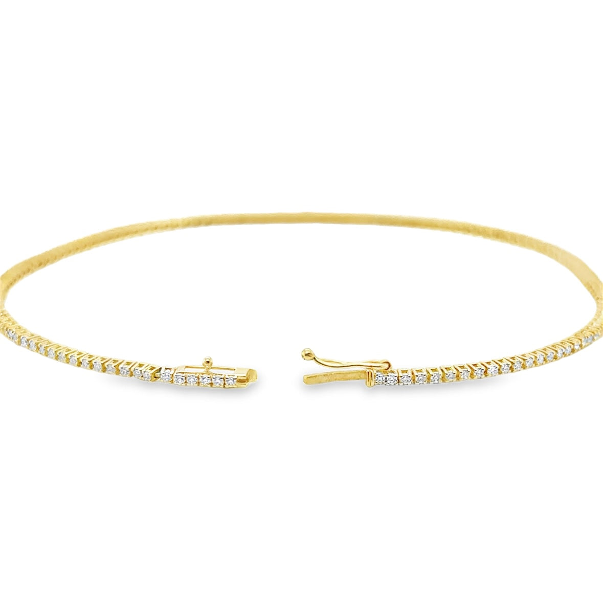 18K Yellow Gold Natural Diamond Tennis Bracelet 7” .47CT