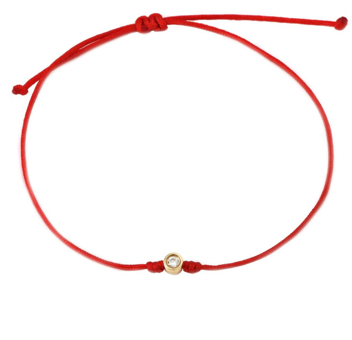 14K Yellow Gold Bezeled Diamond String Bracelet