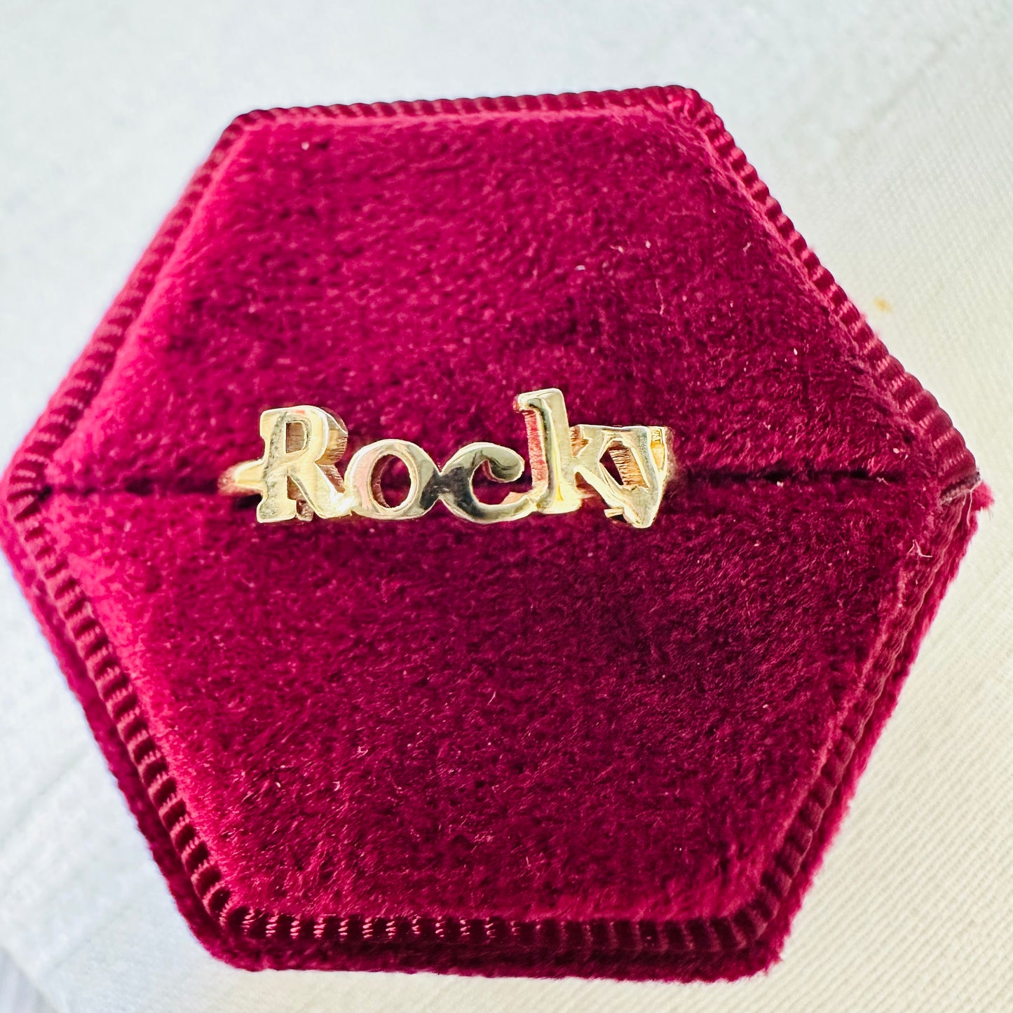 14K Yellow Gold Custom Name Rings Size 3-7