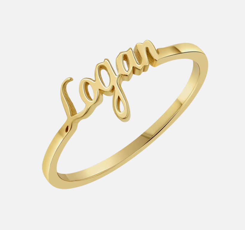14K Yellow Gold Custom Name Rings Size 3-7