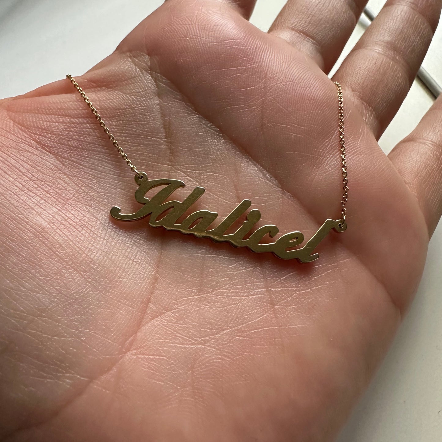 14K Yellow Gold Custom Name Necklace 5mm