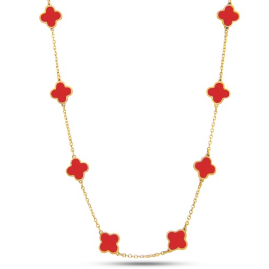 14K Gold With Red Floral Pattern