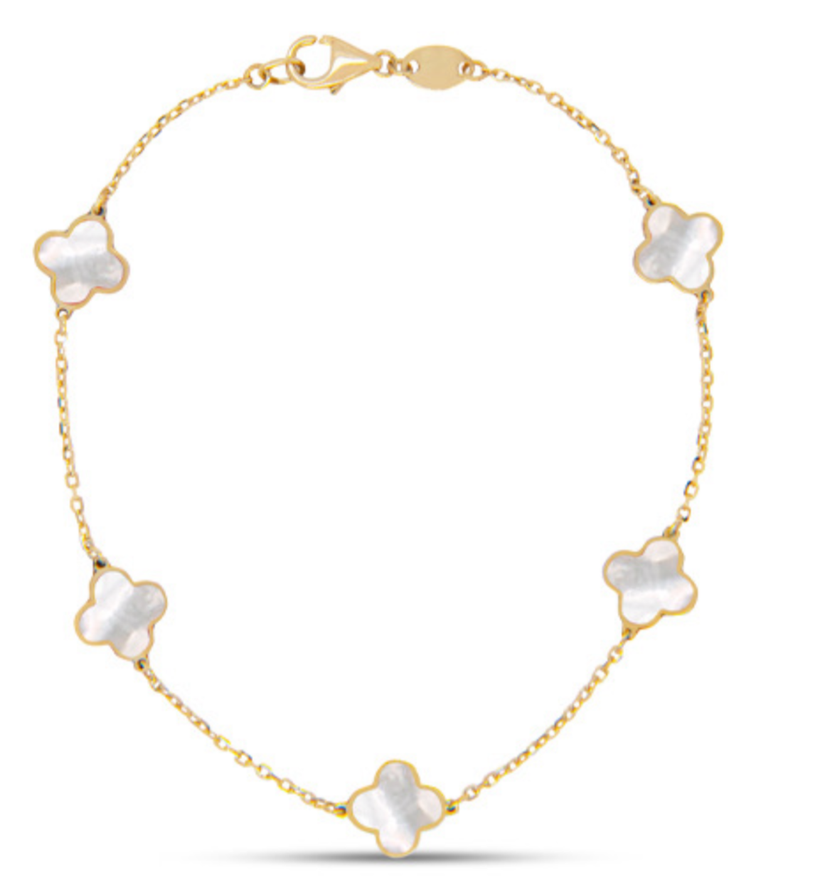14K Gold With Pearl Floral Pattern Bracelet