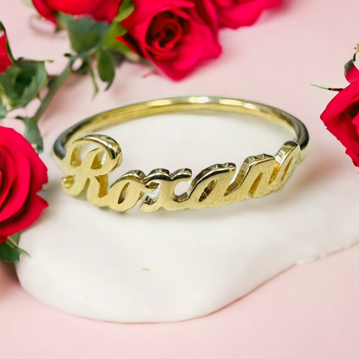 14K Yellow Gold Custom Name Rings Size 3-7