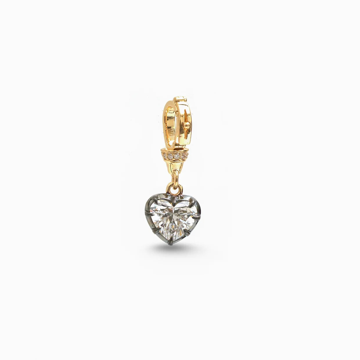 14K Yellow Gold Lab Diamond Heart Pendant Charm