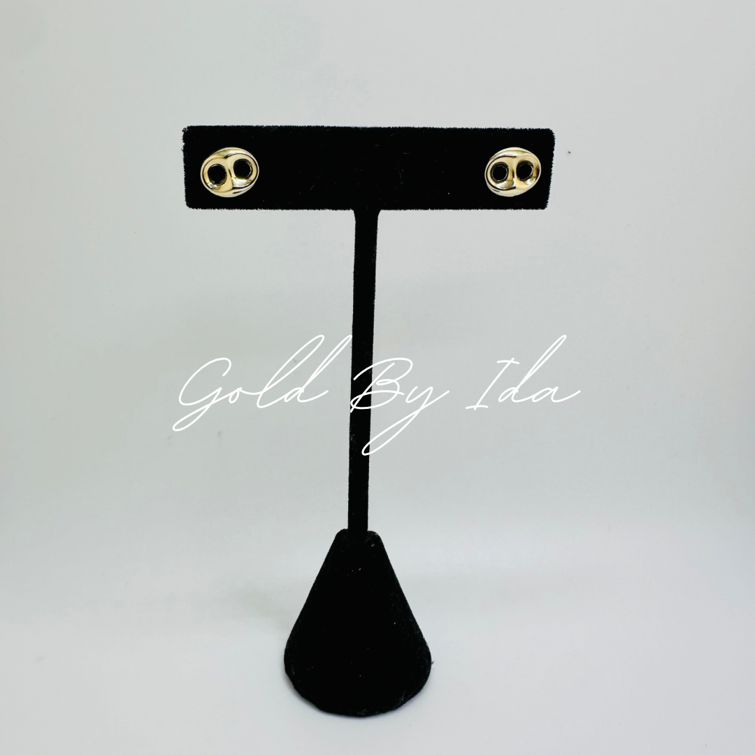 14K Puff Mariner earrings