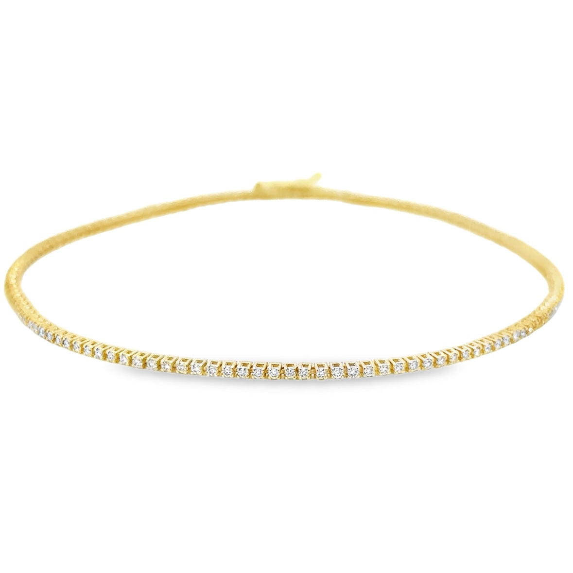 18K Yellow Gold Natural Diamond Tennis Bracelet 7” .47CT