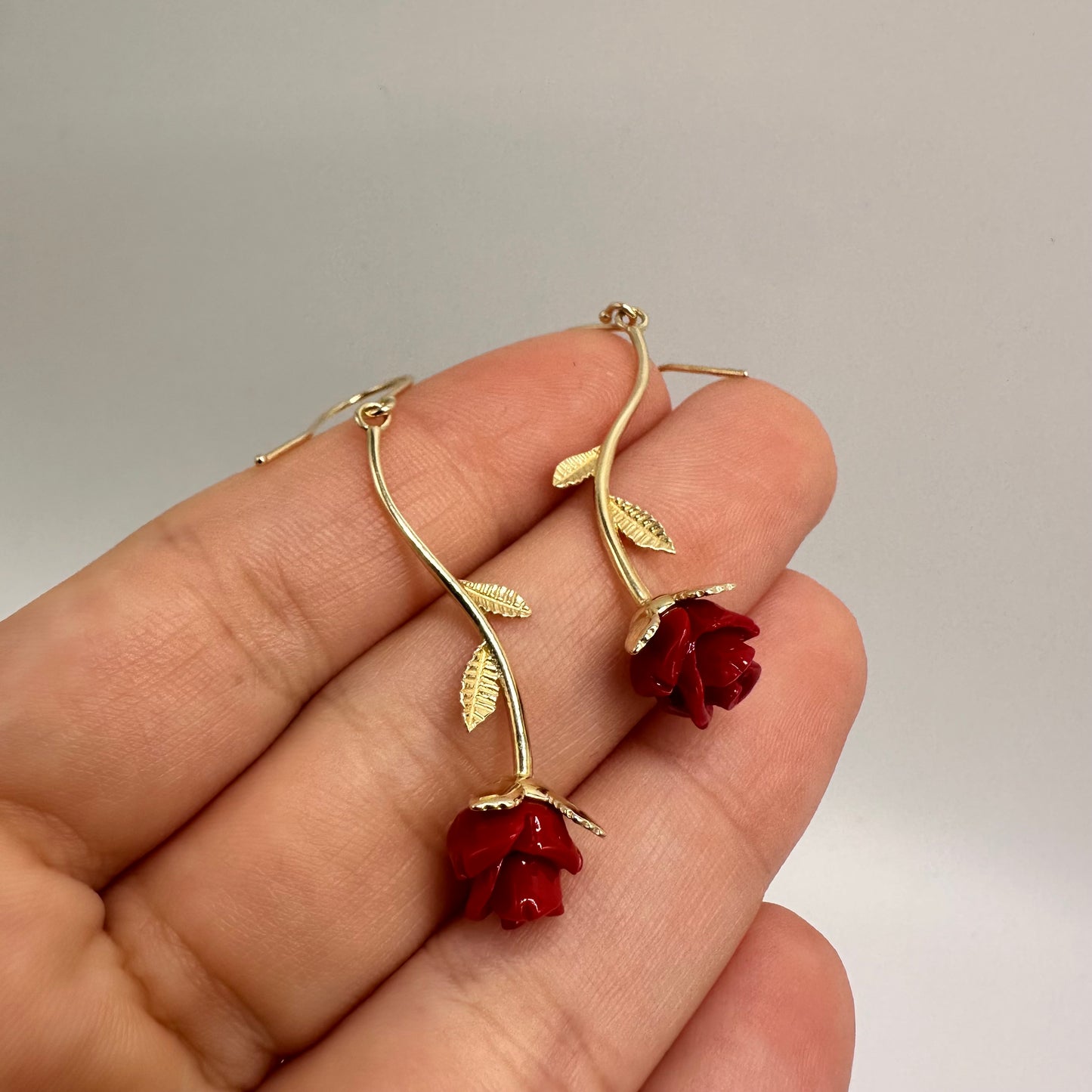 14K Rose Earrings