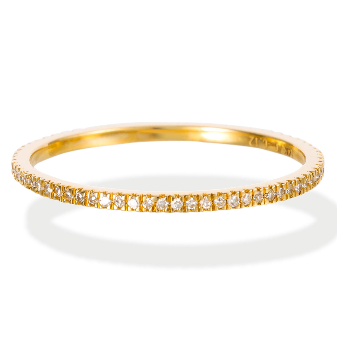 14K Yellow Gold Full Eternity Diamond Ring Band size 6, 7, 8
