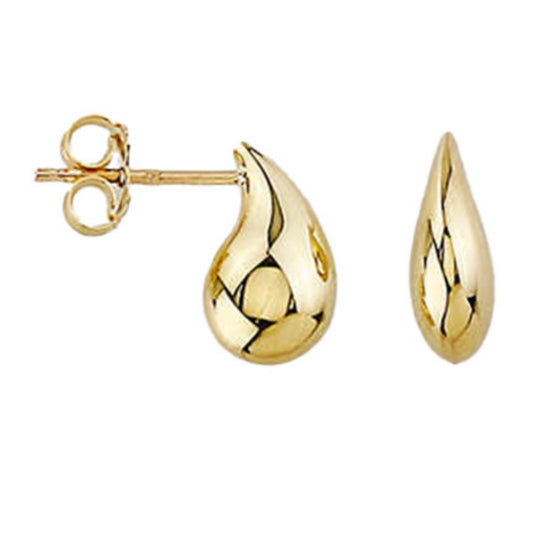 14K Small Yellow Gold Tear Drop Earrings