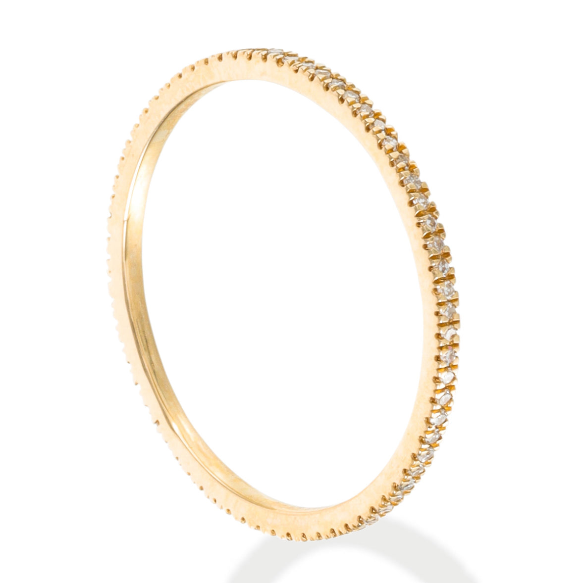 14K Yellow Gold Full Eternity Diamond Ring Band size 6, 7, 8