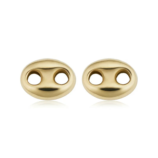 14K Puff Mariner earrings