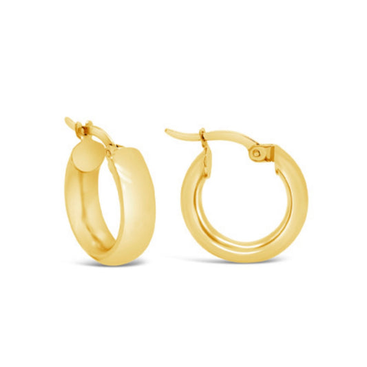 14K Yellow Gold Small Huggie Hoops