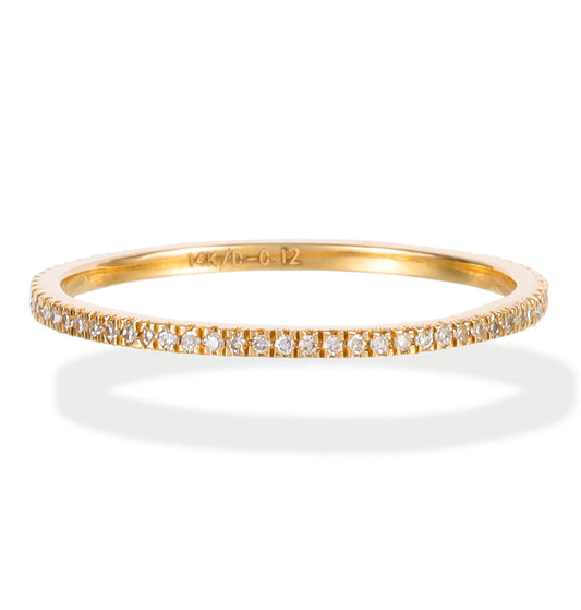 14K Yellow Gold Full Eternity Diamond Ring Band size 6, 7, 8