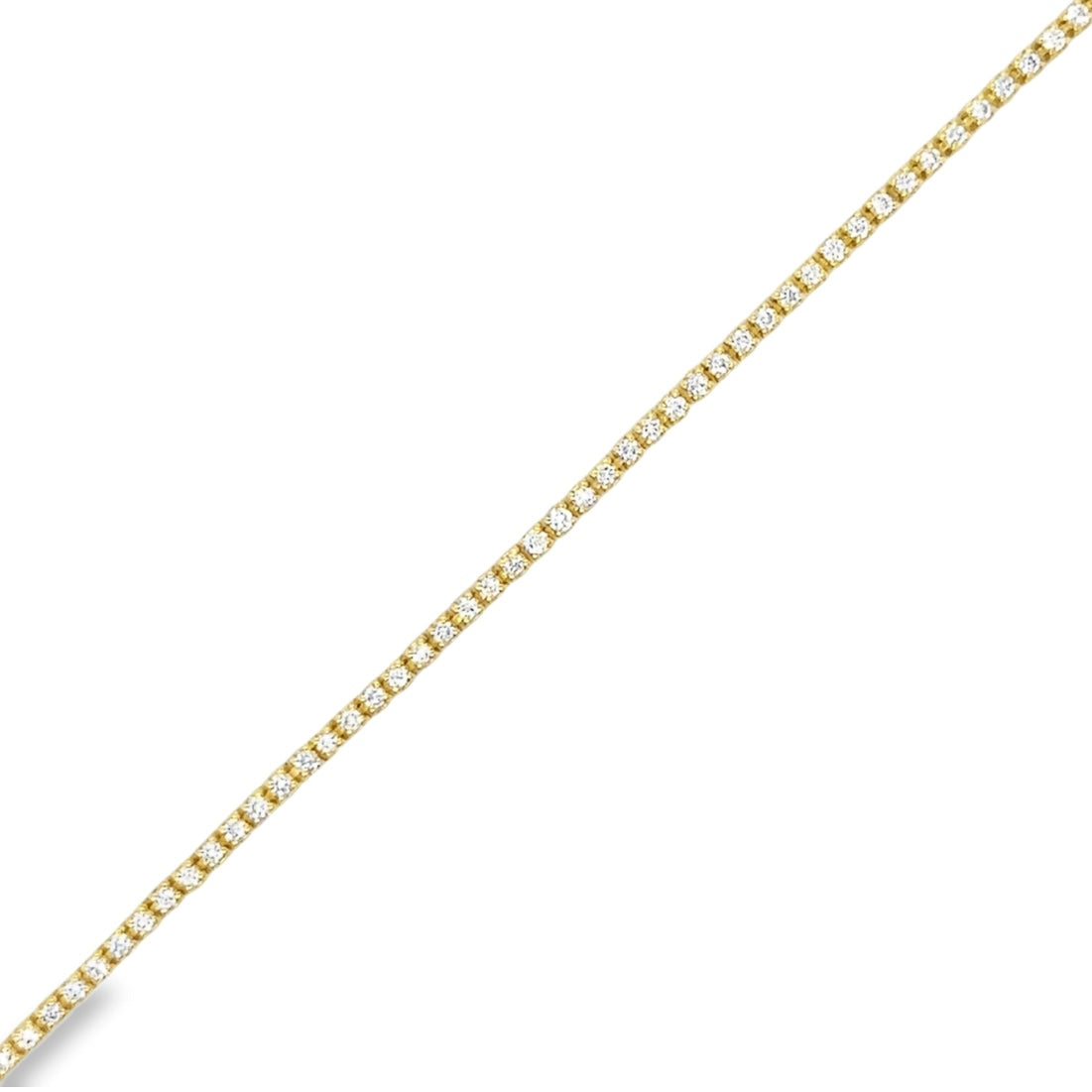 18K Yellow Gold Natural Diamond Tennis Bracelet 7” .47CT