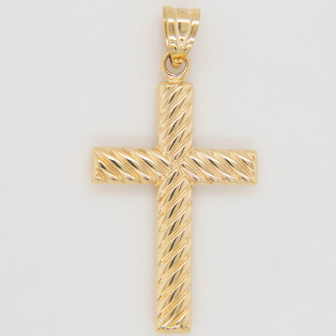 14K Yellow Gold Swirl Cross