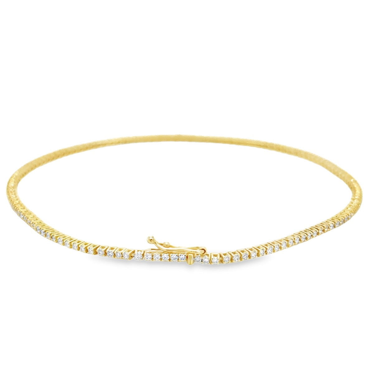 18K Yellow Gold Natural Diamond Tennis Bracelet 7” .47CT