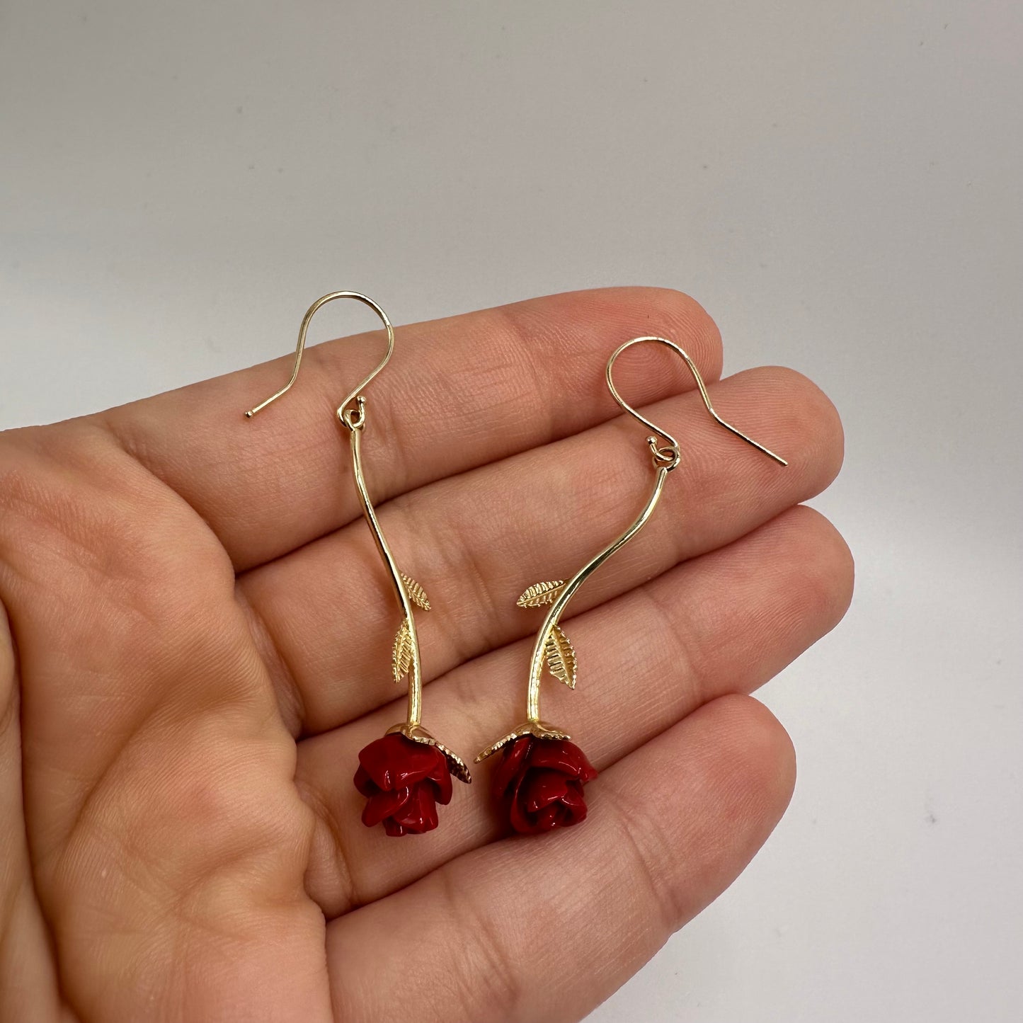 14K Rose Earrings