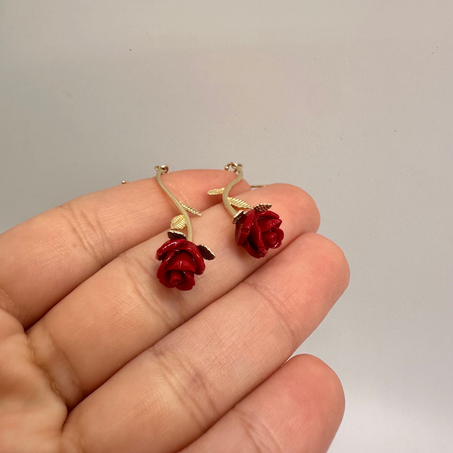 14K Rose Earrings