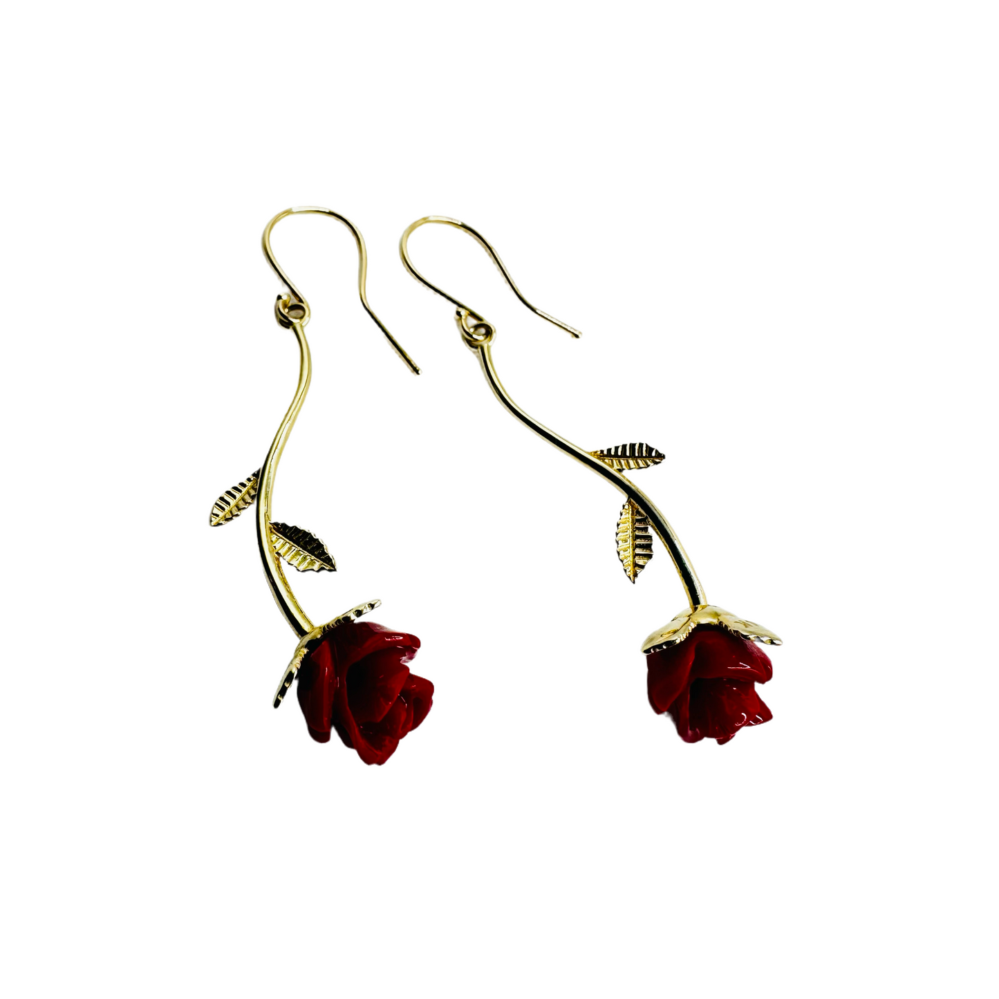 14K Rose Earrings