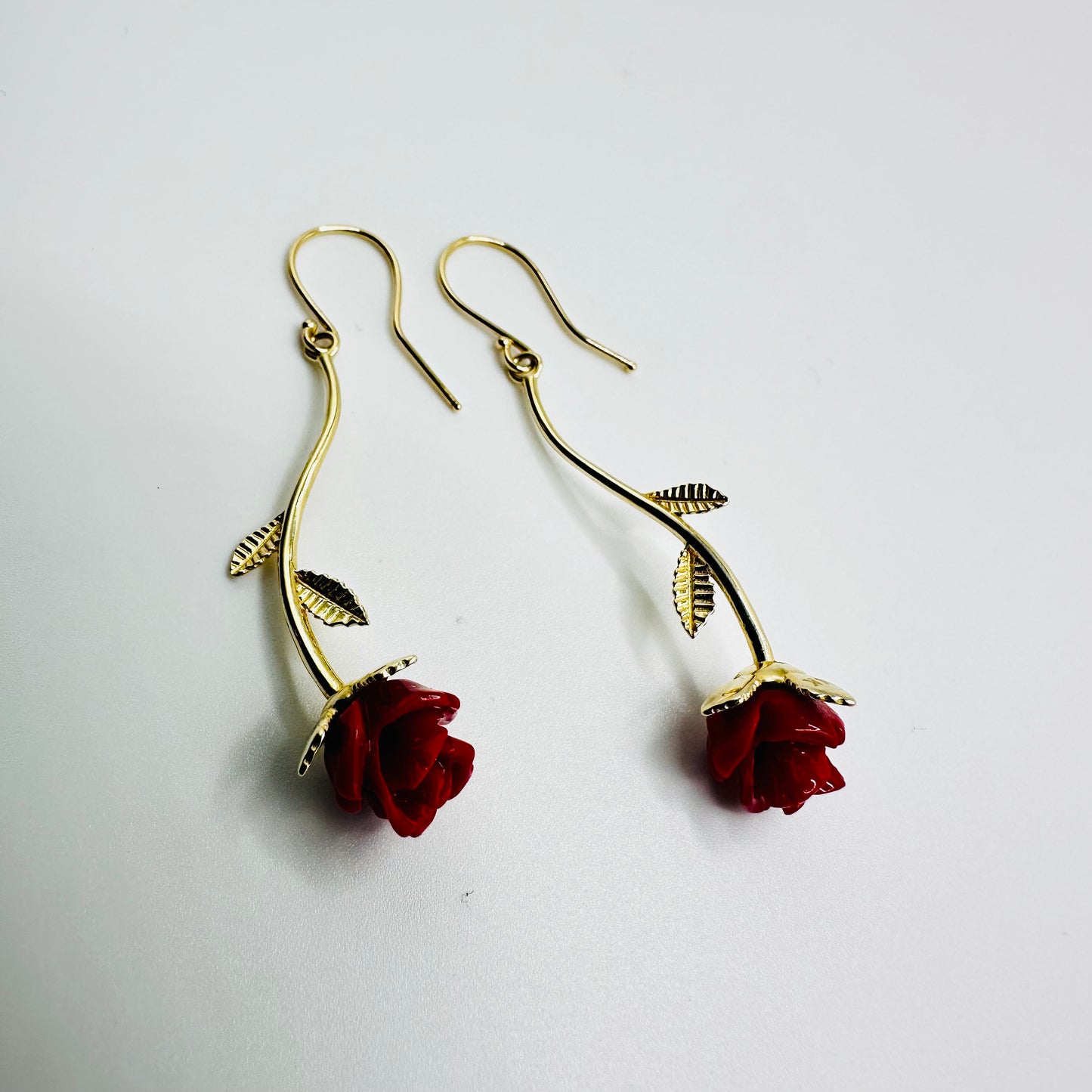 14K Rose Earrings