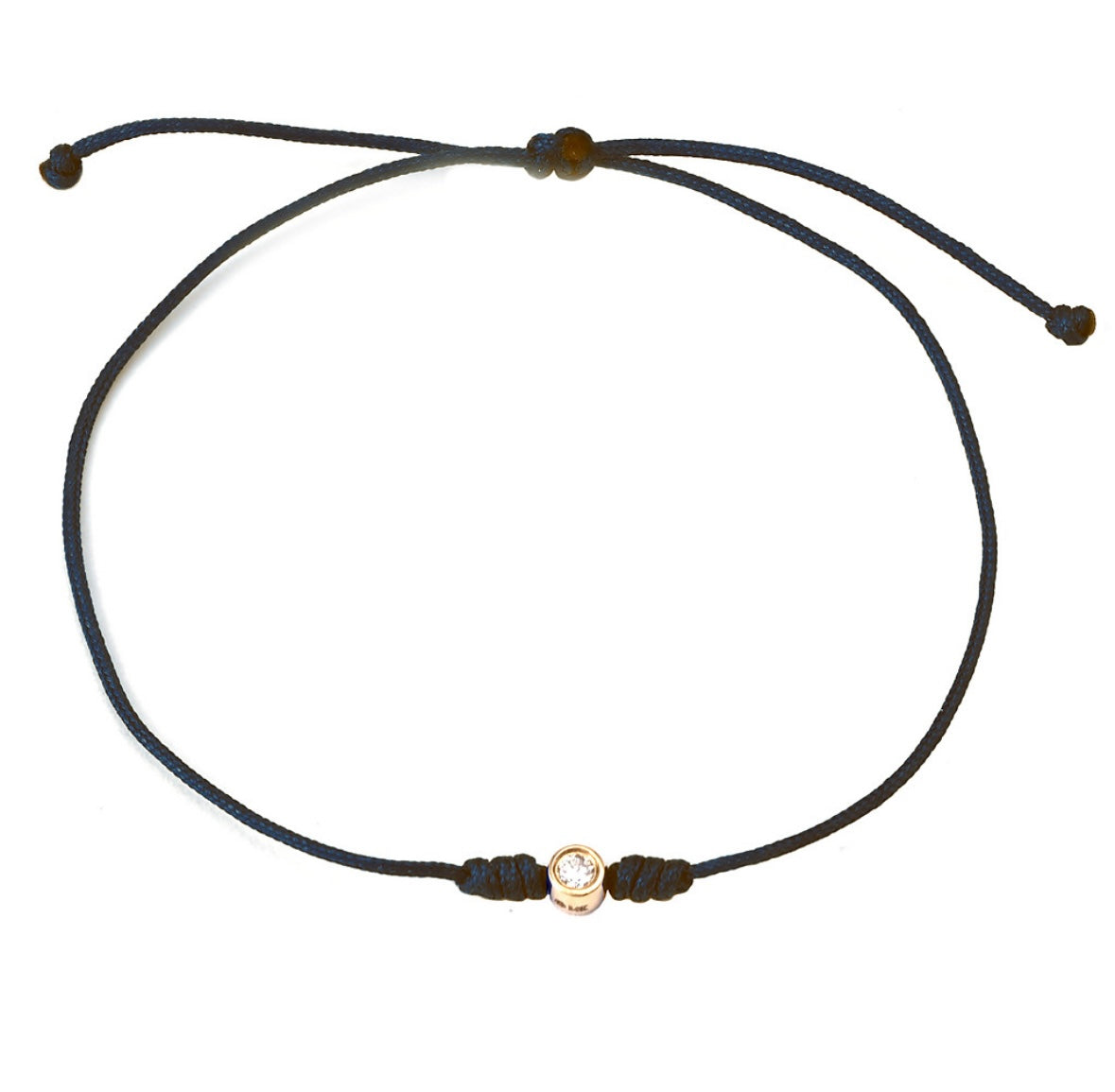 14K Yellow Gold Bezeled Diamond String Bracelet