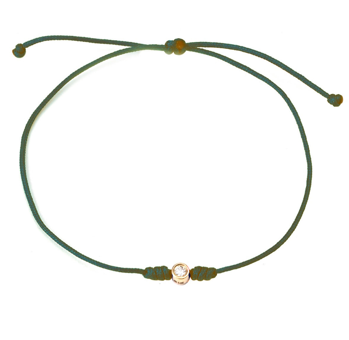 14K Yellow Gold Bezeled Diamond String Bracelet
