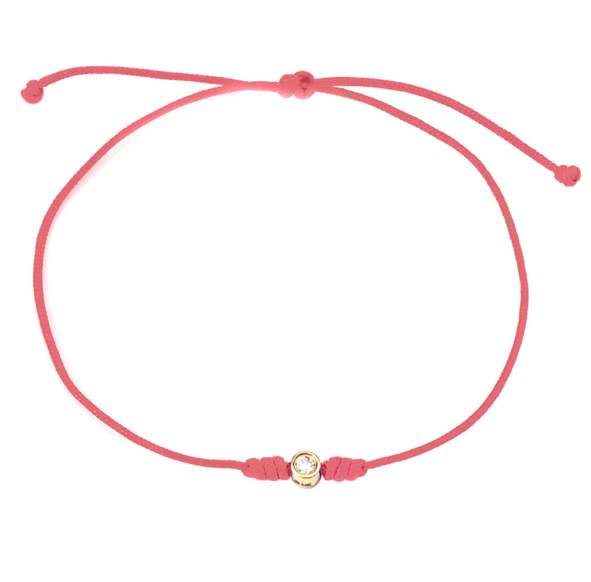 14K Yellow Gold Bezeled Diamond String Bracelet