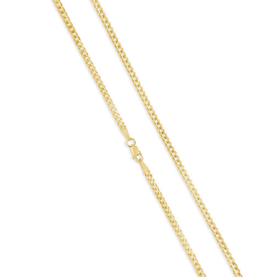 14K Yellow Gold 2mm Curb Link Chain