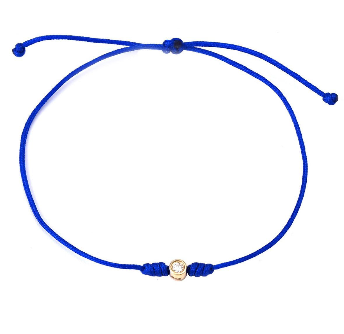 14K Yellow Gold Bezeled Diamond String Bracelet