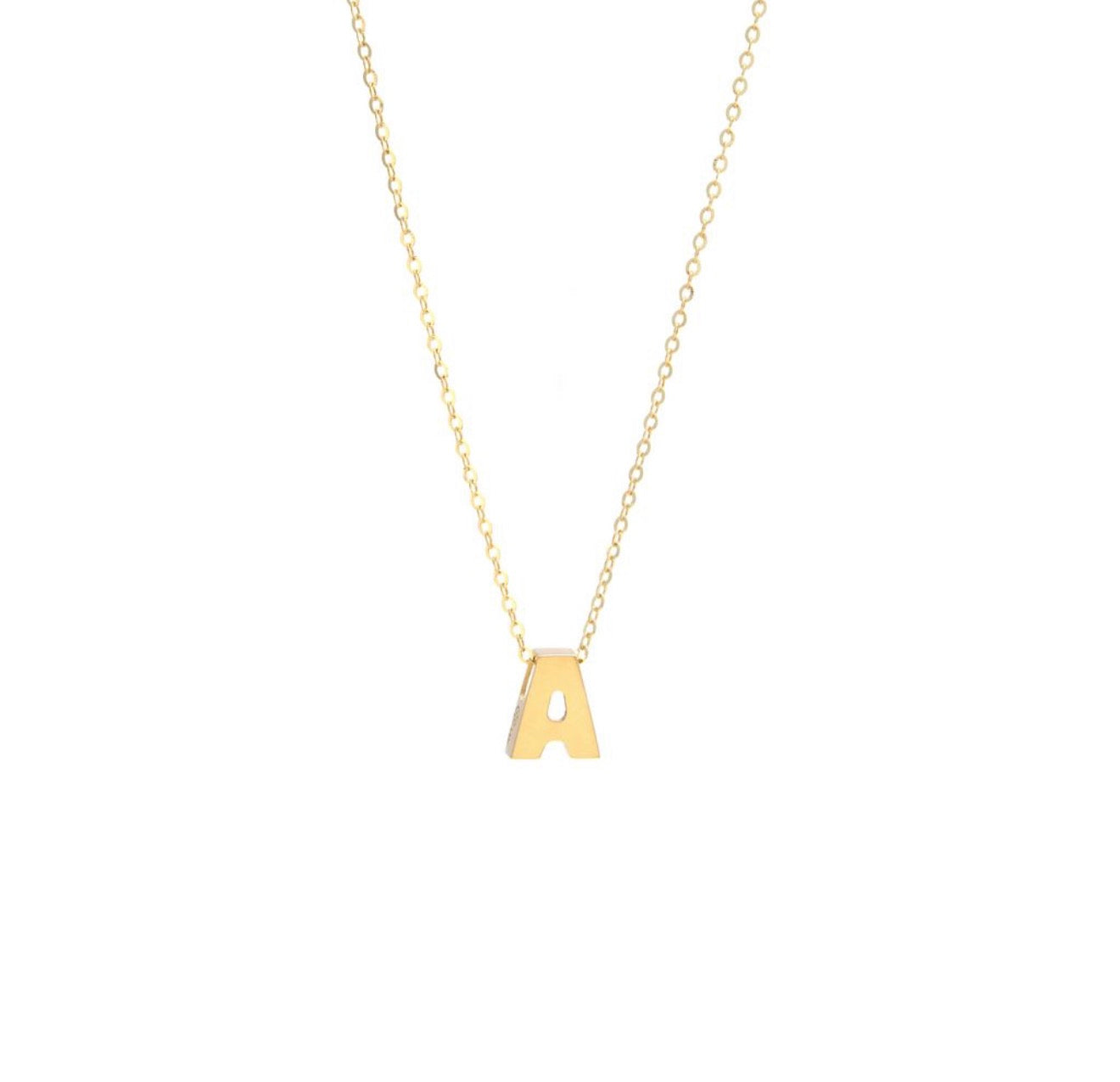 14K Yellow Gold Initial Charm Pendent Alone